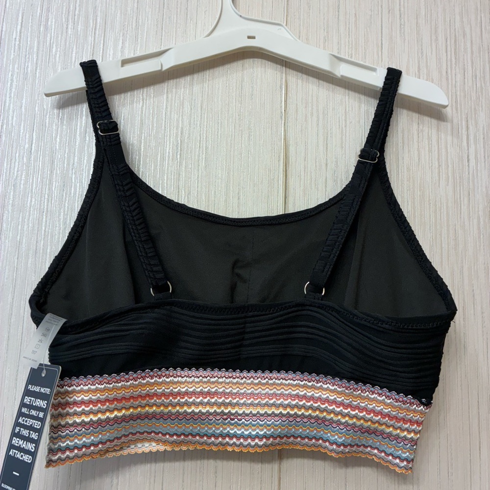 NWT Blooming Jelly Black High Waist Bikini Set Ribbed Crop Top Swimsuit M - Picture 4 of 9